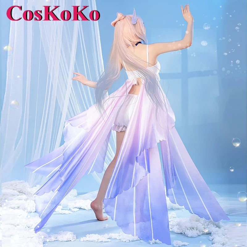 CosKoko Sangonomiya Kokomi Cosplay Costume, Jogo Genshin Impact Pijama, Doce Nifty, Deep-Sea, Roupa diária, Party Role Play Clothing