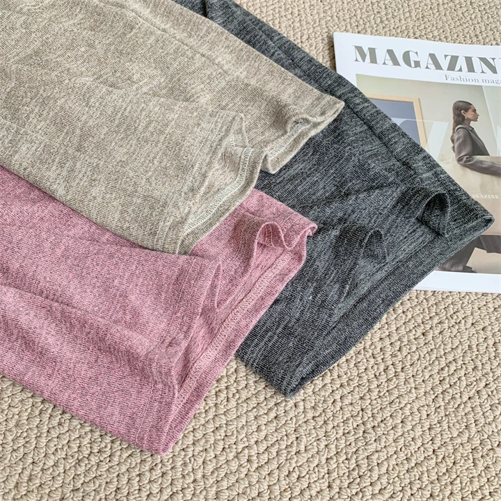 Slimming Wide-leg Long Pants, Spring Casual Thin Knitted Pant For Summer