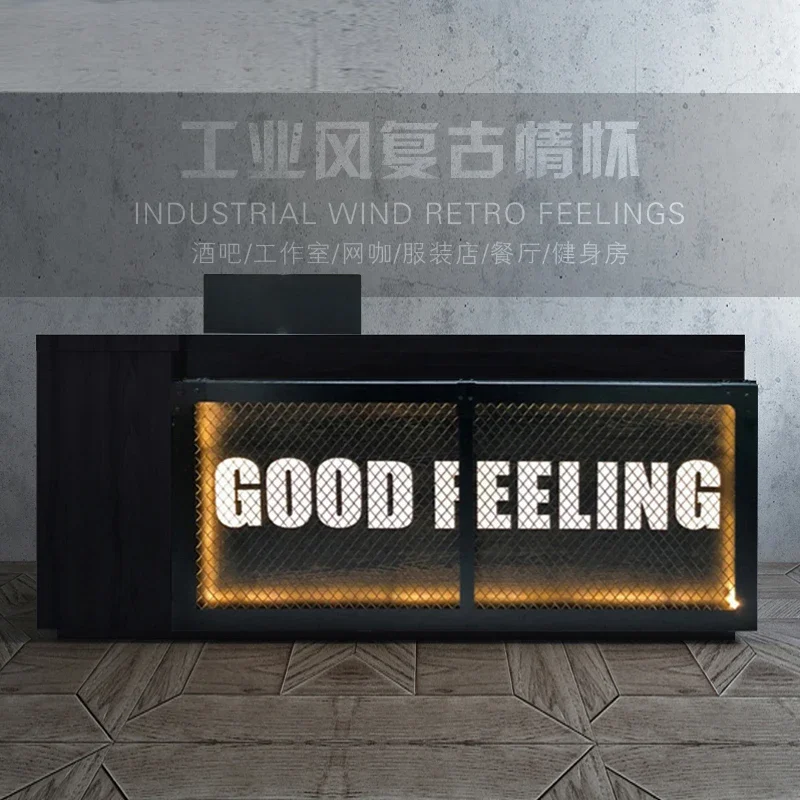 American Vintage Style Reception Desks Nordic Originality Design Outfit Shop Shop Counter Fashion Salon Furniture 접수카운터 FYRD