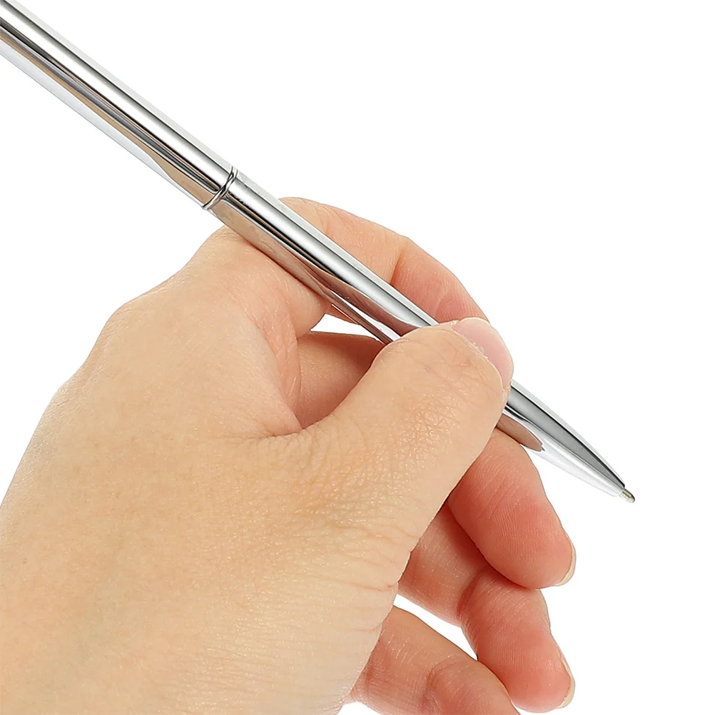 Stainless Steel Desktop Standing Signature Pen for Office Counter Use Multi-Function Writing Instrument