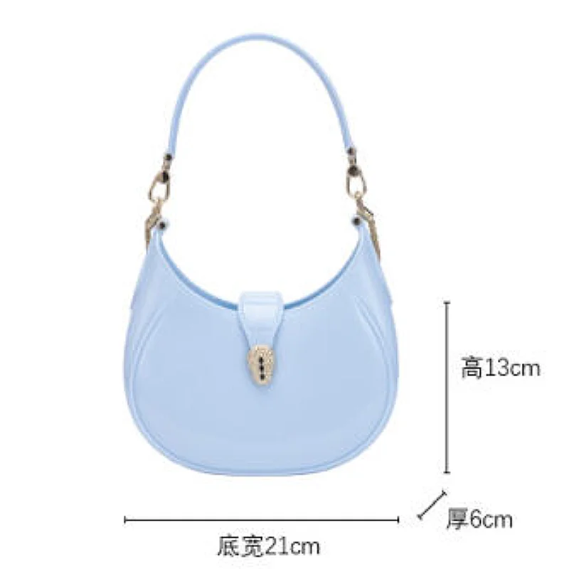 Fashion Women PVC Jelly Bags Shoulder Bags Trend Jiaozi Bao Axillary Bags Leisure Versatile Lady New Moon Package Crossbody Bag