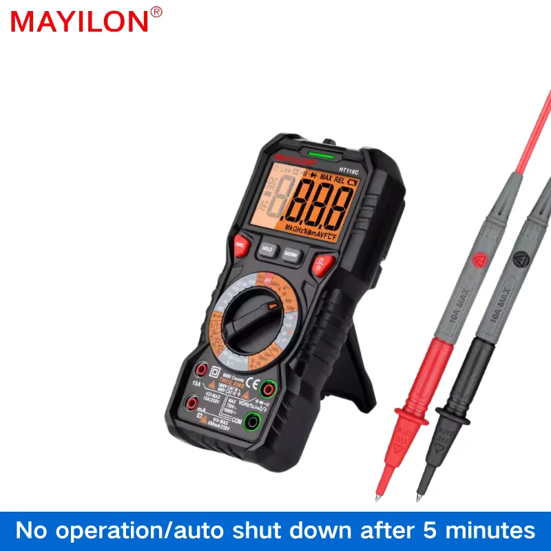 MAYILON HT118A HT118C HT118D High Precision Multimeter Capacitance Data Hold AC DC Ohm Hz NCV Live Duty Tester