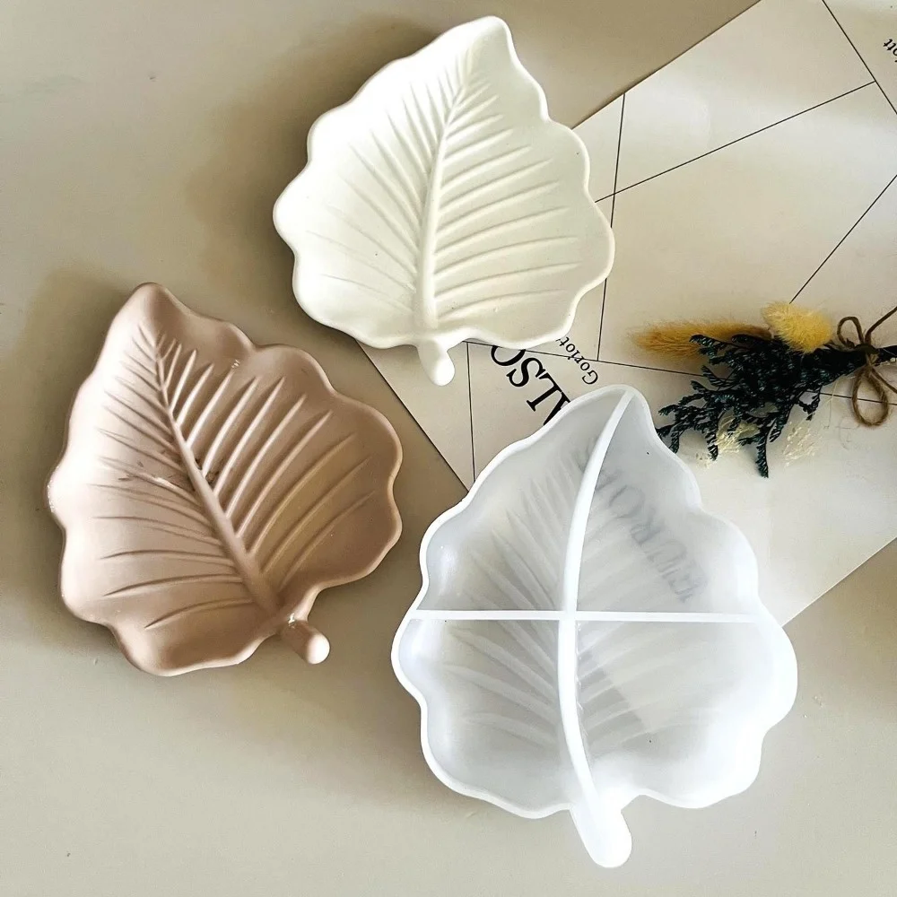 Leaf-shaped tray mold, leaf-shaped board silicone mold, DIY concrete fruit storage tray, jewelry container mold, clay table