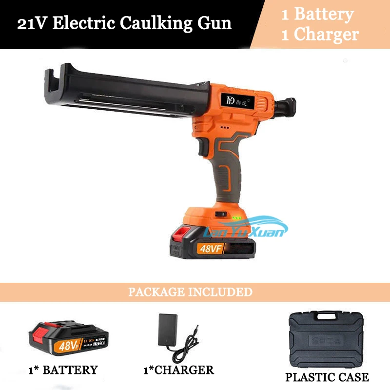 21V Electric Caulking Gun with 2 Lithium Battery  Automatic Adhesive Gun Beauty Seam Glue Electric Silicon Gun