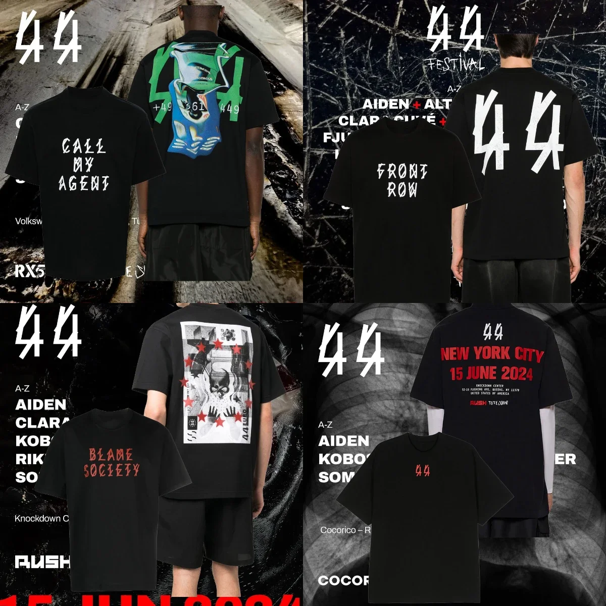 

44 LABEL GROUP Vintage Casual Cotton Oversized T-shirt Womens Mens Unisex Short Sleeves Hip Hop Letter Printed T-Shirt Oversized