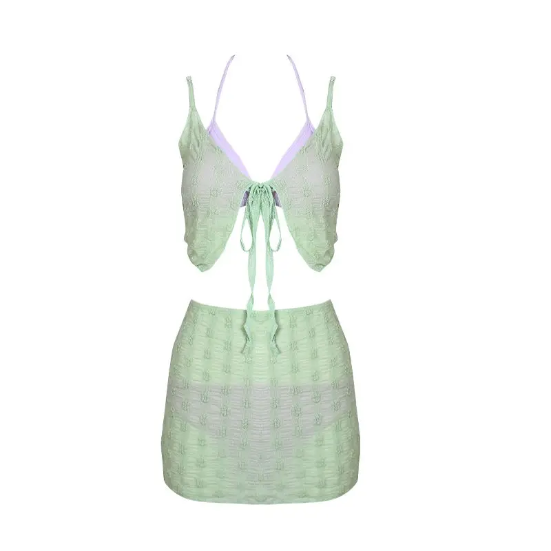 水着ビキニセット水着女性新しいヨーロッパとアメリカの春と夏のレースの薄いセクシーな休暇を過ごす