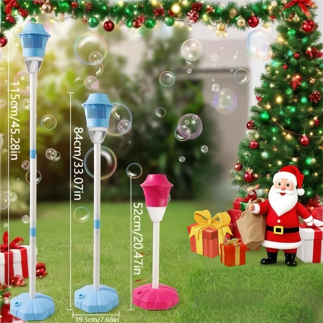 آلة فقاعات الموسيقى الكهربائية ذات الارتفاع القابل للتعديل - مصنوعة من البلاستيك المتين، وهي مناسبة للسيناريوهات الخارجية مثل عيد الميلاد