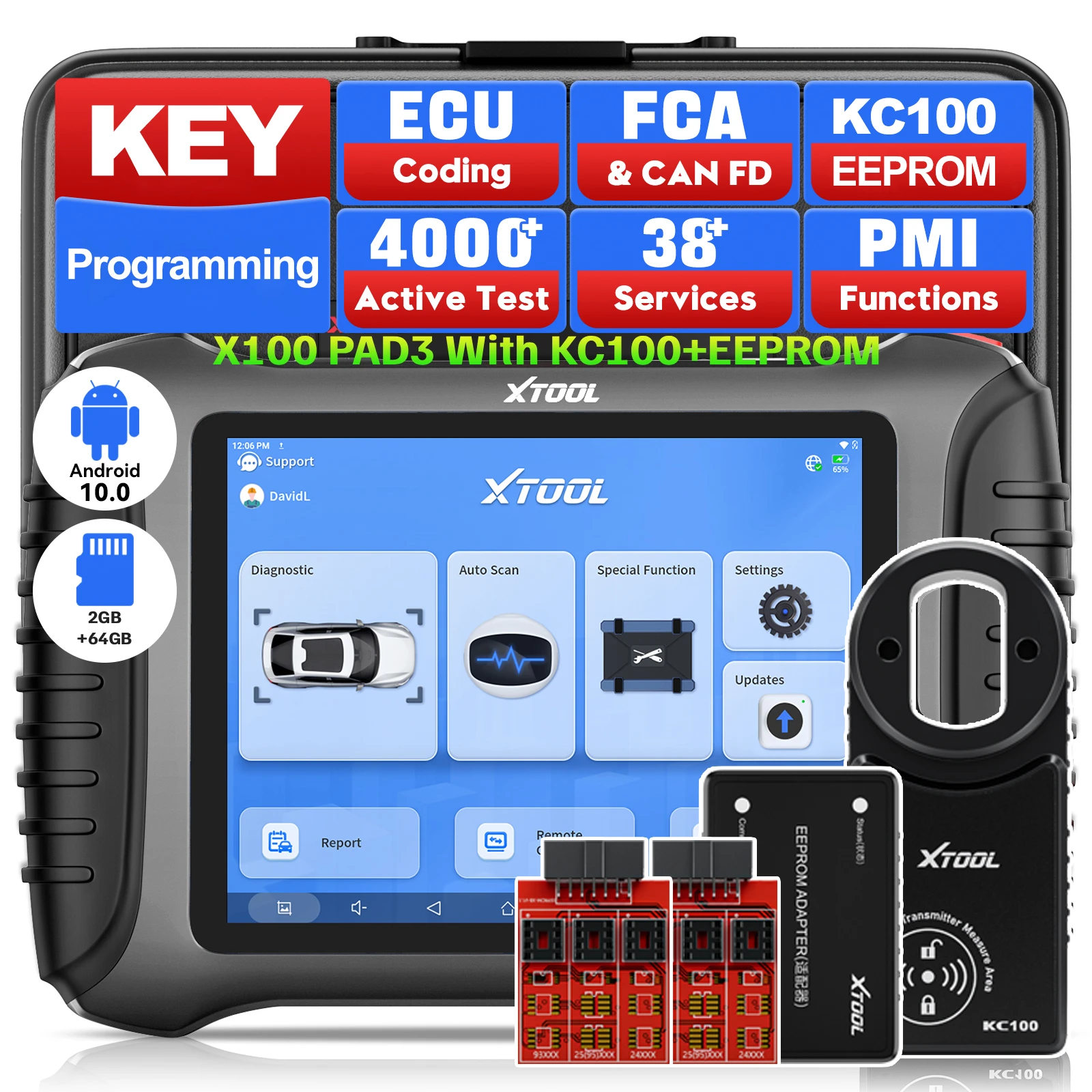 X100 PADS3 Latest Car Diagnostic and Key Codding Vehicle Programming Device Professional and Reprogramming Diagnostic Tool Kit