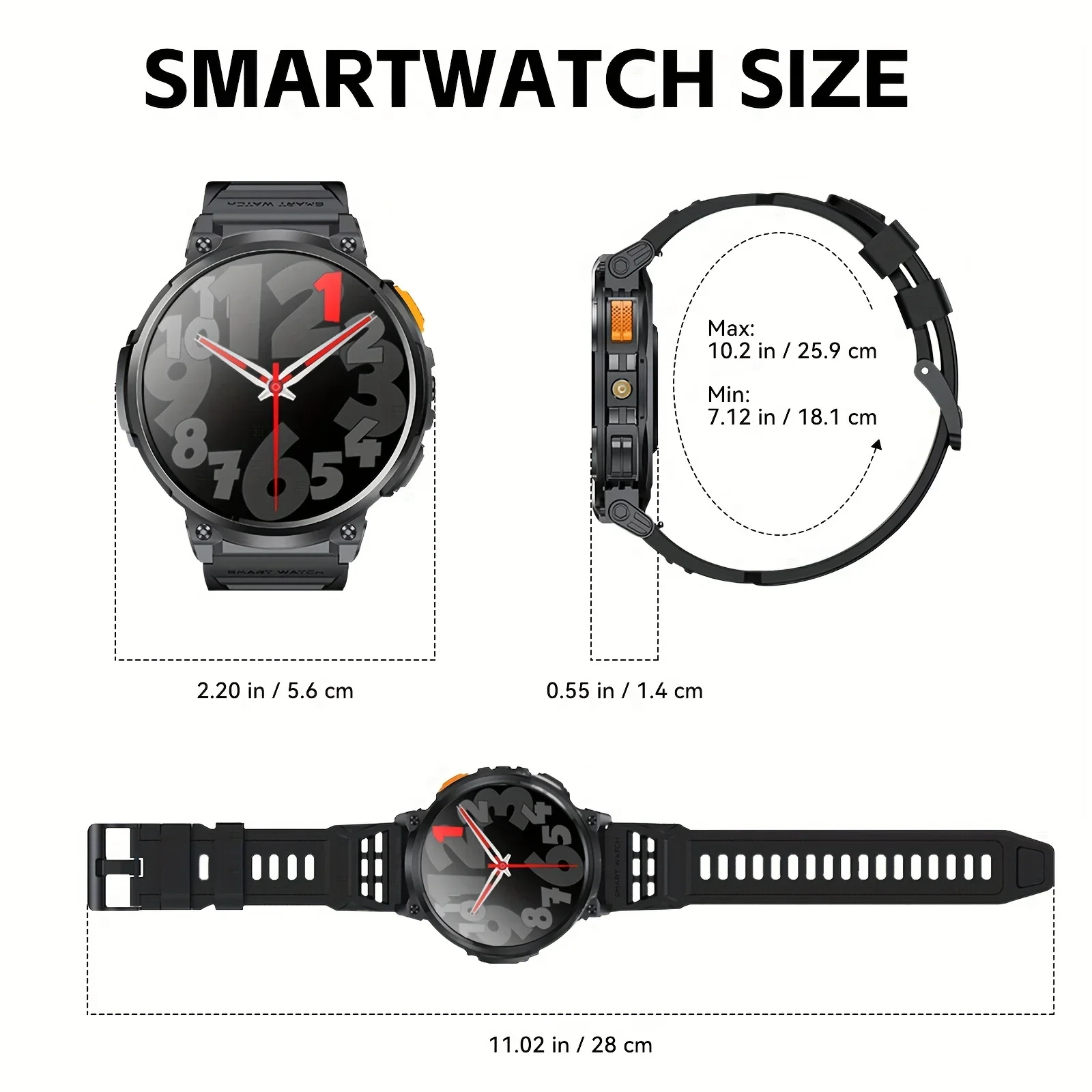 Smart Watch Men Flashlight Bluetooth Call 1.85inch 128MB Memory 730mAh Large Battery LED Light Outdoor Sport Smartwatch