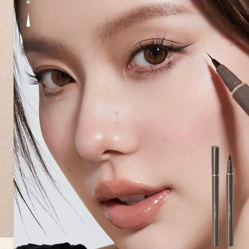 Judydoll Liquid Eyeliner Pen Ultra-Fine Waterproof 24-Hour Non-Smudge Long-Lasting Black Brown Lower Eyelash Spot Freckle Pen