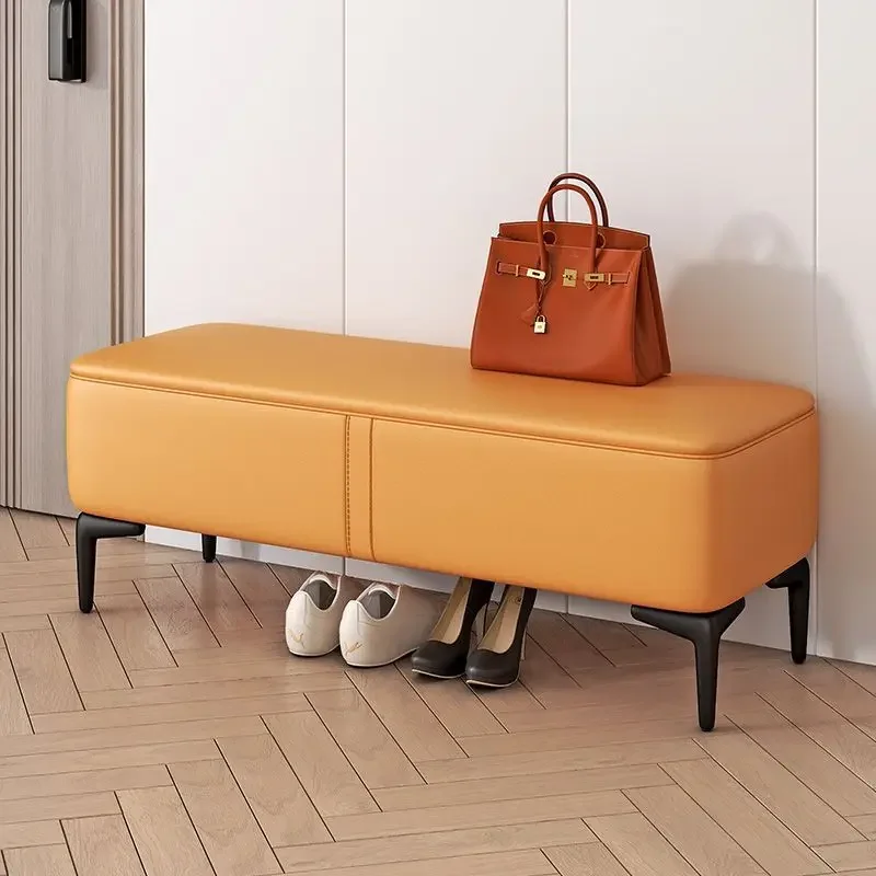 Solid wood shoe changing stool multifunctional doorstep long bench bedroom technology cloth chair bed end stool furniture