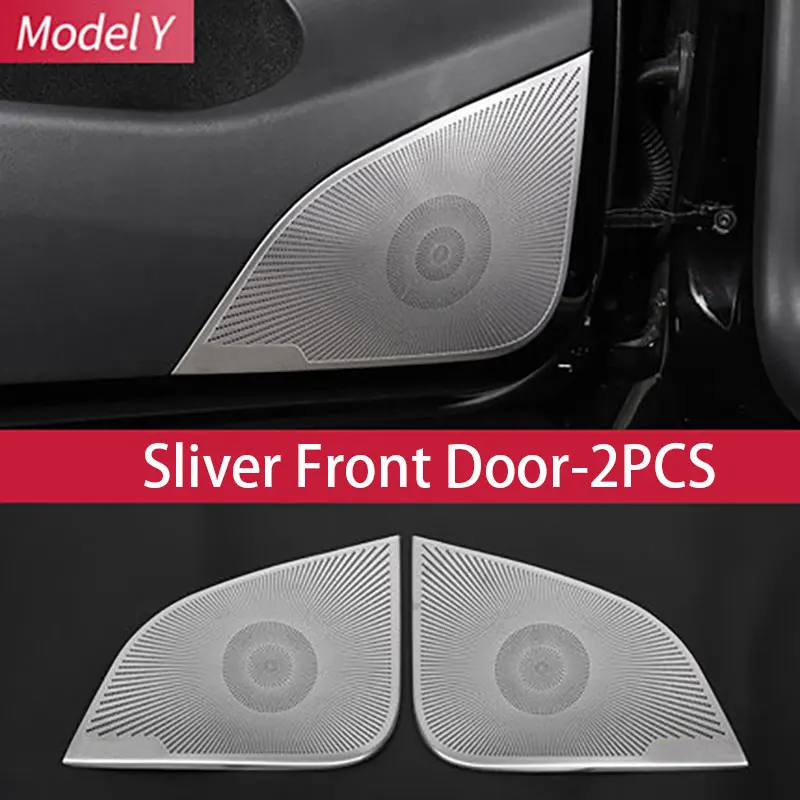 

Stainless Steel Horn Hood Speaker Cover For Tesla Model Y 2020-2024 Decorative Sequins interior Accessories