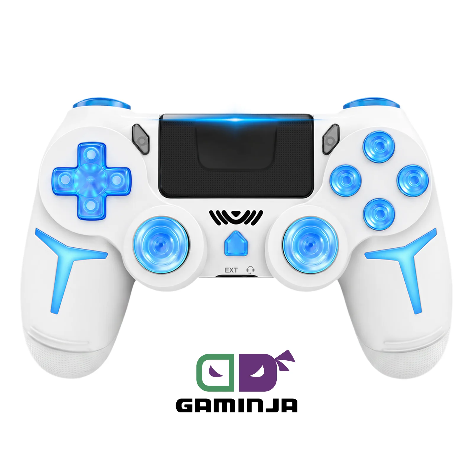 GAMINJA Wireless Gamepad for PS4 PS3 Console Computer PC - 6-Axis Gyroscope Dual Vibration Touch Pad Bluetooth Controller