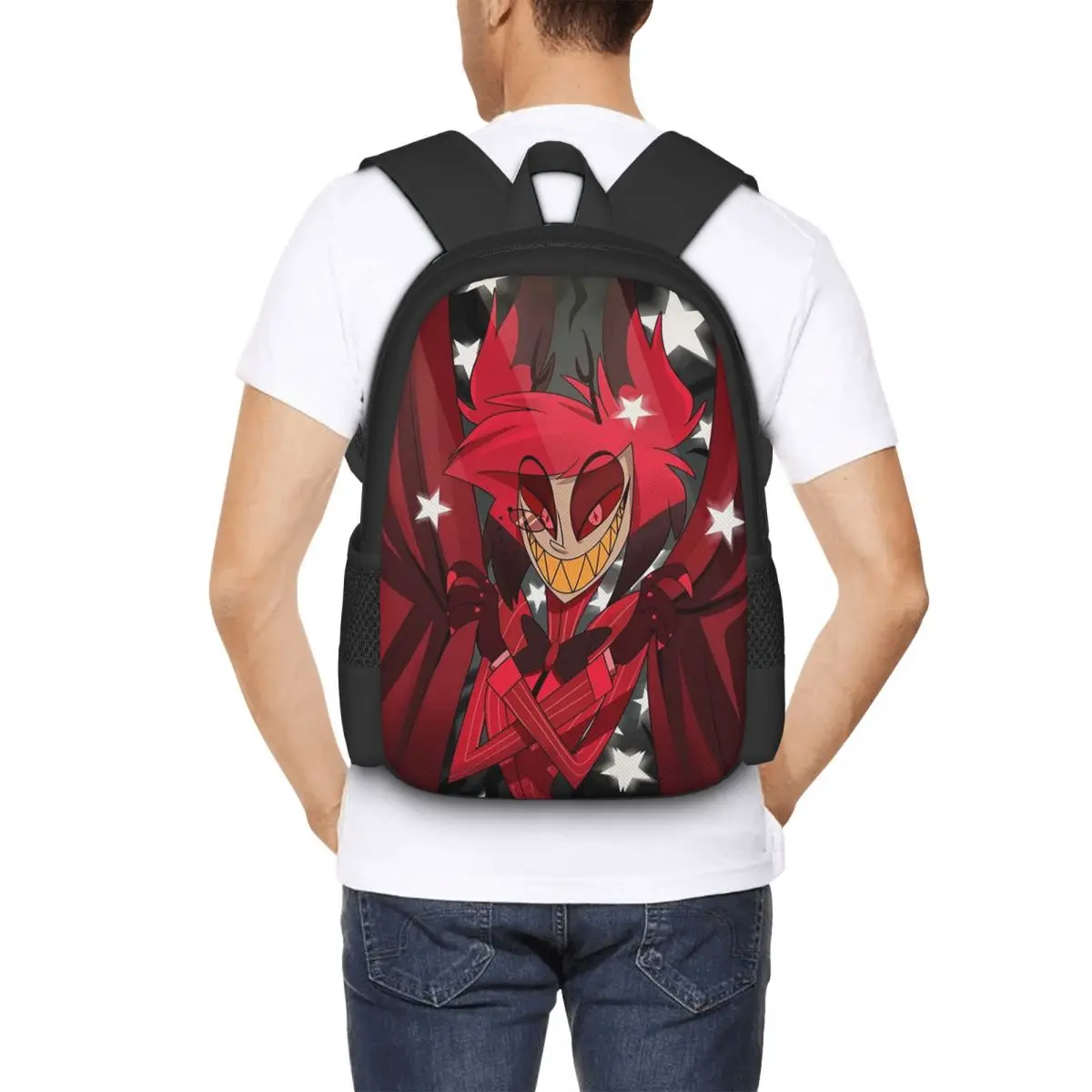 

Рюкзак Alastor The Show Begins для школьников, школьная сумка, походный рюкзак для путешествий, модная сумка для книг, сумки через плечо для мальчиков и девочек