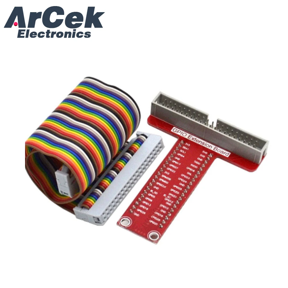Placa de Expansão GPIO Tipo T, Raspberry Pi 3B +, 4B Acessórios, Cabo 40P