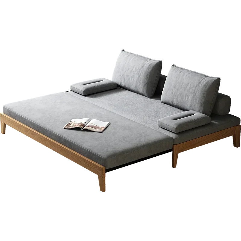 

Диван-кровать из массива дерева для малогабаритных квартир, многофункциональный, выдвижной, 1.5 м