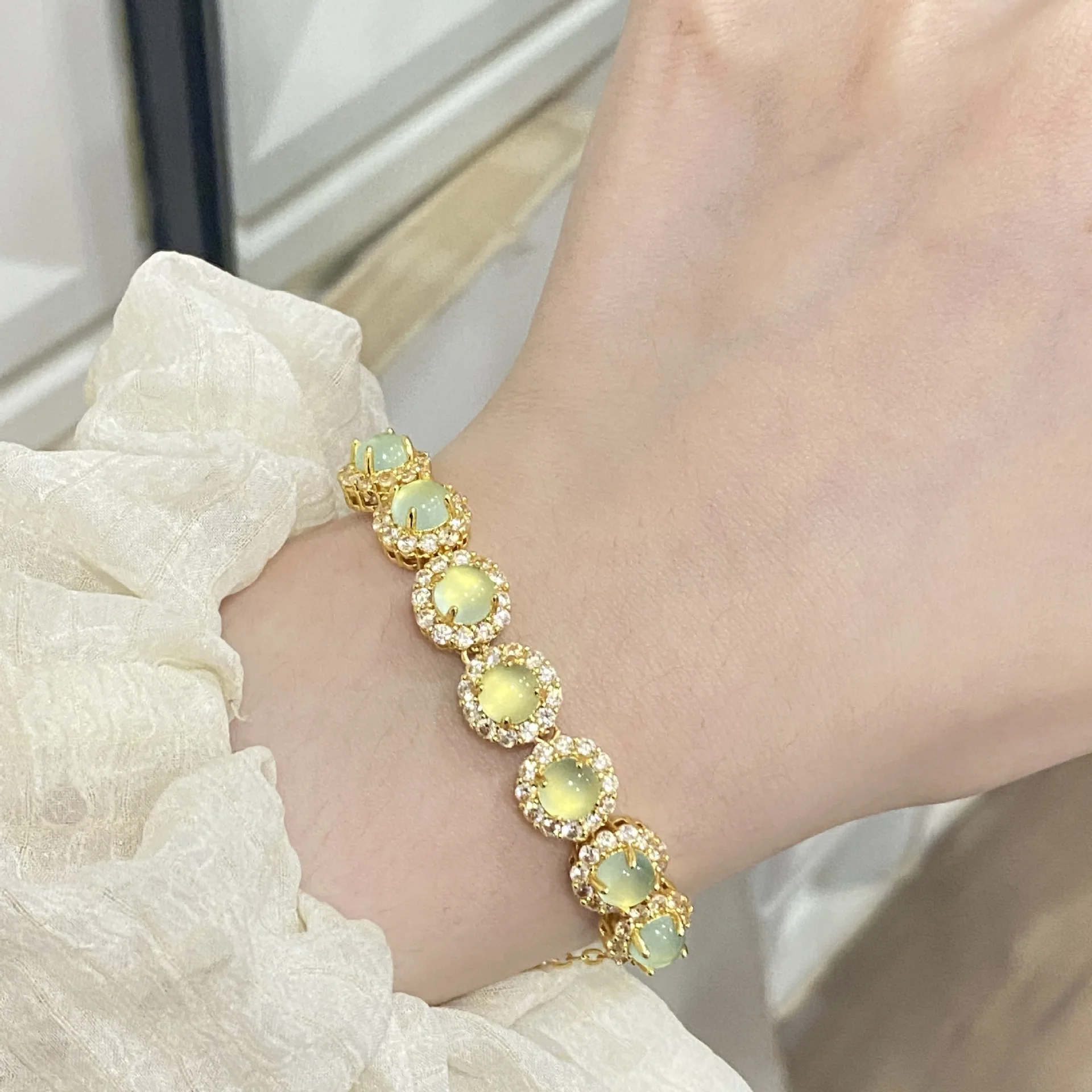 New Light Luxury Zircon String Adjustable Bracelet for Women Simple Luxurious Summer Banquet Jewelry Birthday Gifts