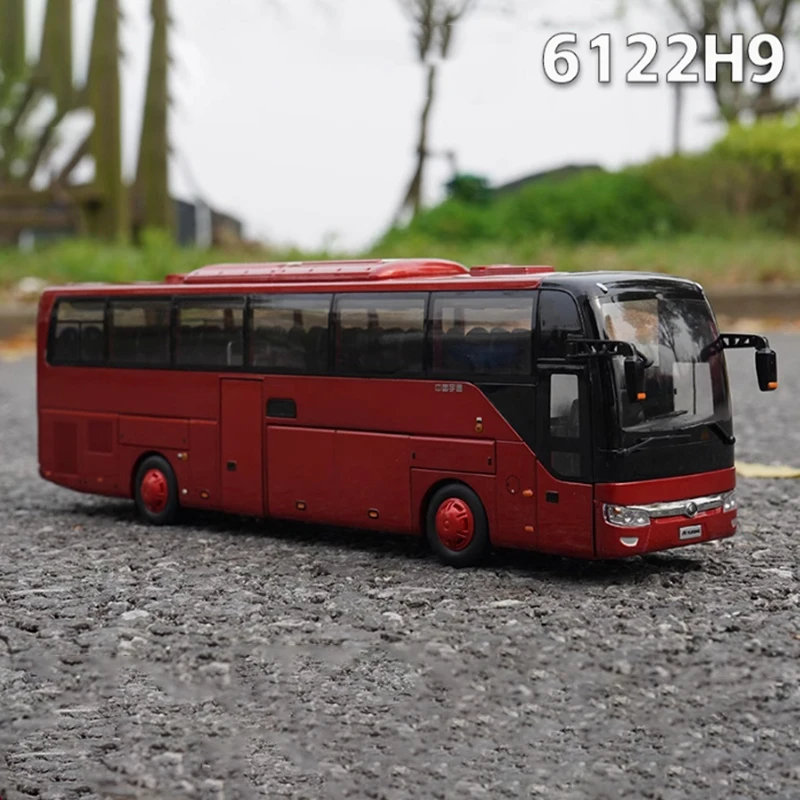 Diecast 1:42 Scale Yutong Bus YUTONG ZK6122H9 Luxury Tourist Bus Model Finished Simulation Collection Gift Toys Display