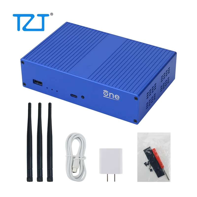 Маршрутизатор TZT Banana Pi OpenWrt One с корпусом, 1 ГБ ОЗУ MT7981B, 2,5 ГБE RJ45 и портами Gigabit Ethernet RJ45