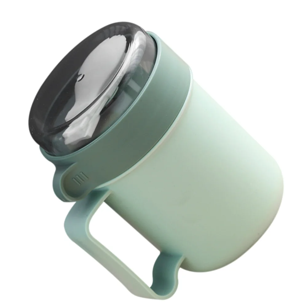 

Portable Breakfast Cup 500ml Soup Microwavable Bowl Bottle Cereal Milk Lids Office Home Use Non Slip Handle