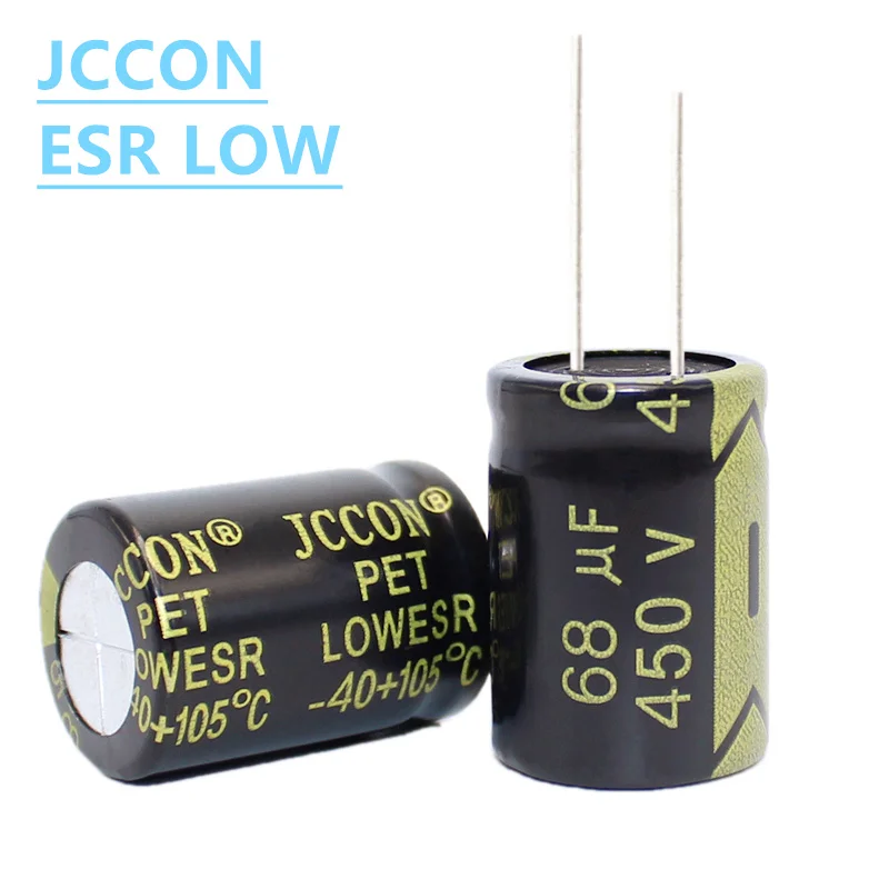 2-10 قطعة JCCON الألومنيوم مكثف عالية التردد منخفضة ESR 25V 35V 50V 63V 100V 160V 200V 250V 450V 68 فائق التوهج 100 فائق التوهج 1000 فائق التوهج 2200 فائق التوهج 4700 فائق التوهج