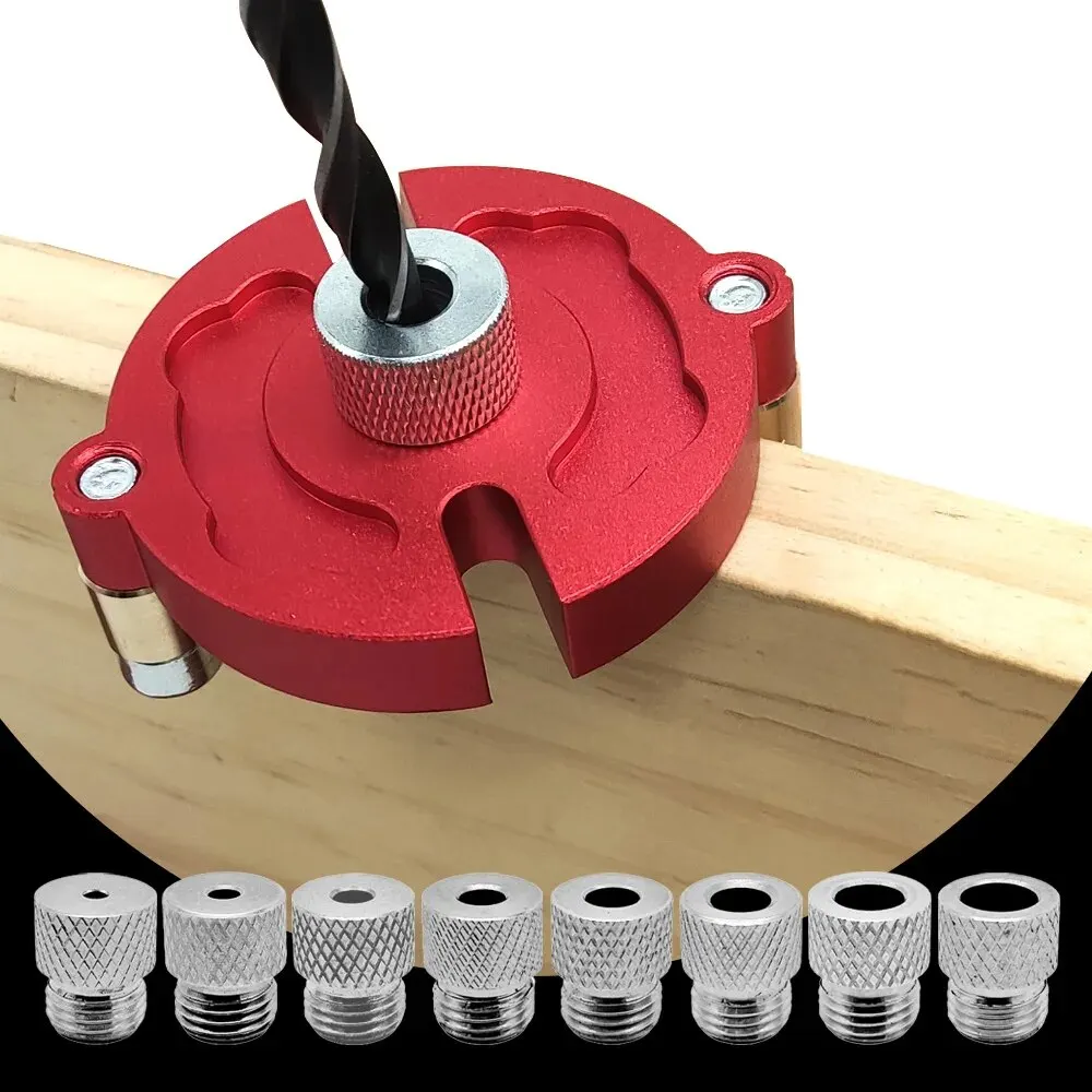 Fast-splicing Dowel Jig Kit W/3-10mm Metal Bushing Aluminum Self-Centering Vertical Hole Jig Drill Guide Locator for Woodworking