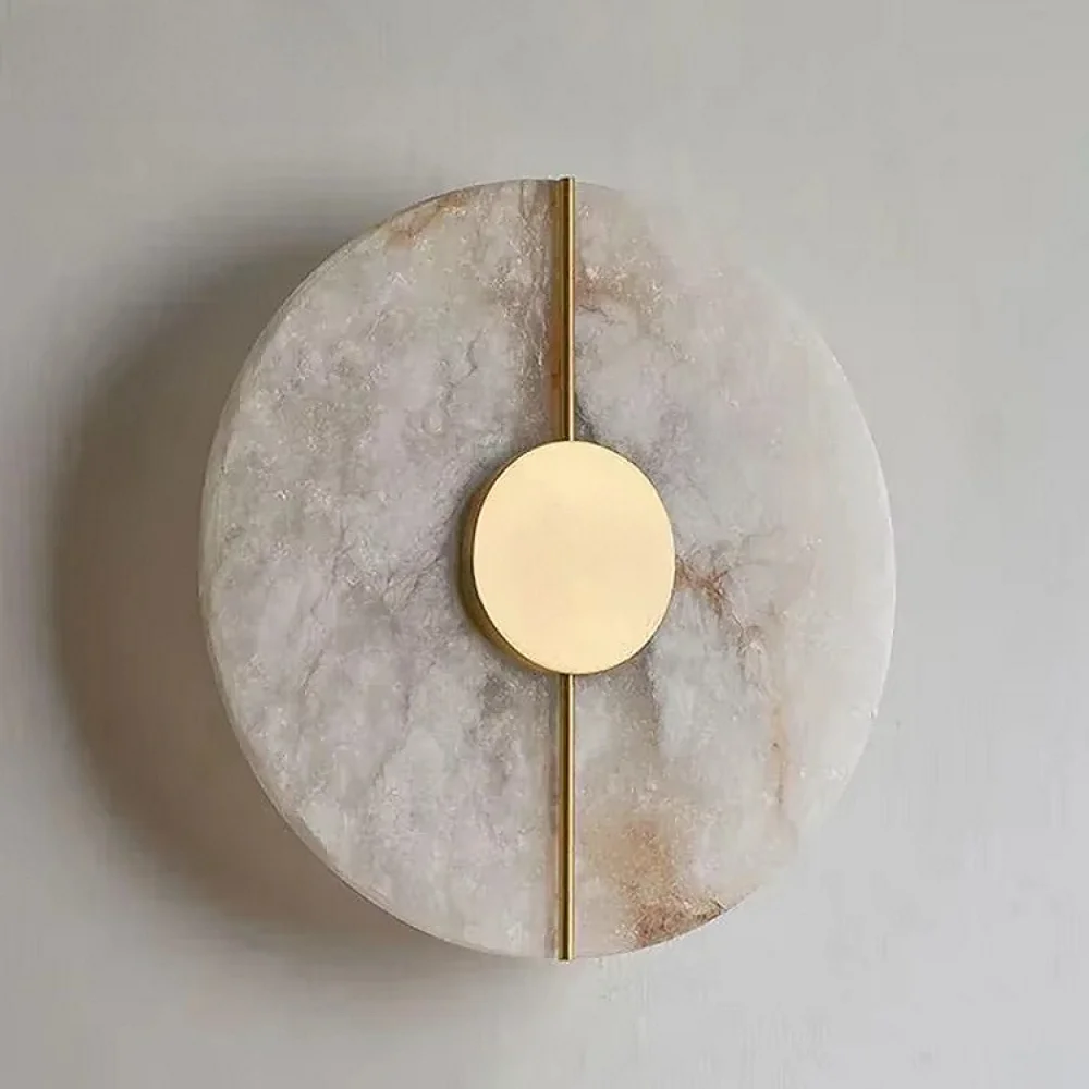 Modern Luxury Creative Marble Wall Light - Alabaster Marble Wall Sconce for Bedroom Bedside Living Room Aisle Indoor Decor