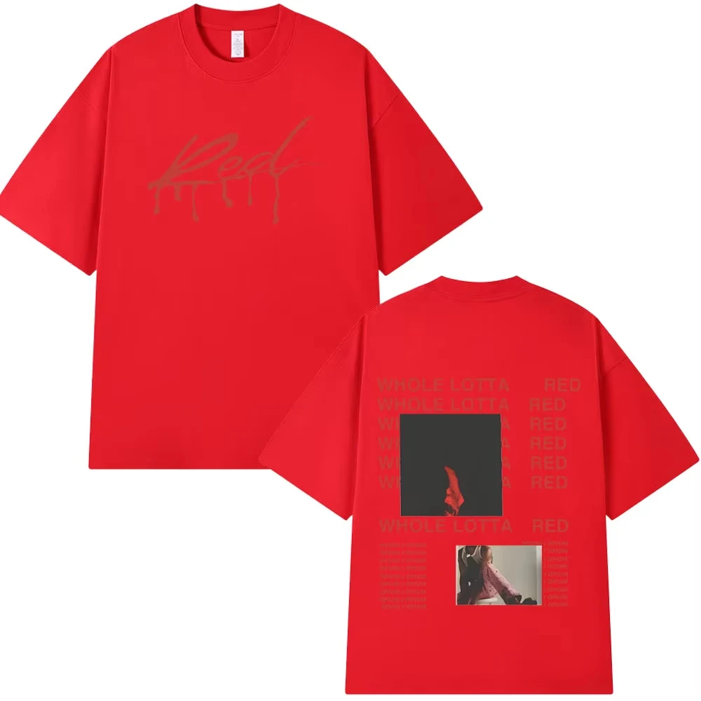 مغني الراب Playboi Carti تي شيرت ألبوم كامل لوتا الأحمر الأفيون ميرش تي شيرت الرجال النساء موضة الهيب هوب المتضخم تي شيرت الشارع الشهير