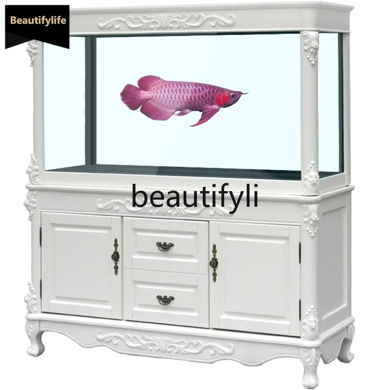 54Solid Wood Fish Tank Entrance Living Room Ecological Bottom Filter No Water Change Needed Large Medium Small Aquarium
