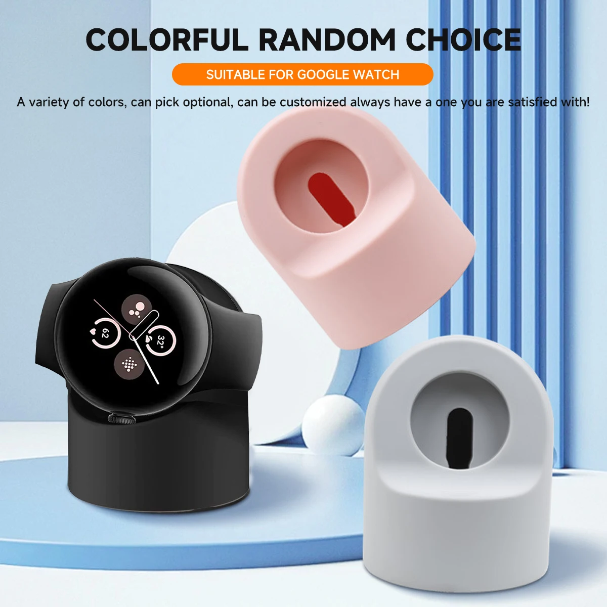Силиконовый держатель для зарядки Google Pixel Watch 2, отверстие для кабеля, поддержка зарядки, кронштейн для зарядного устройства, подставка для док-станции Google Pixel Watch2