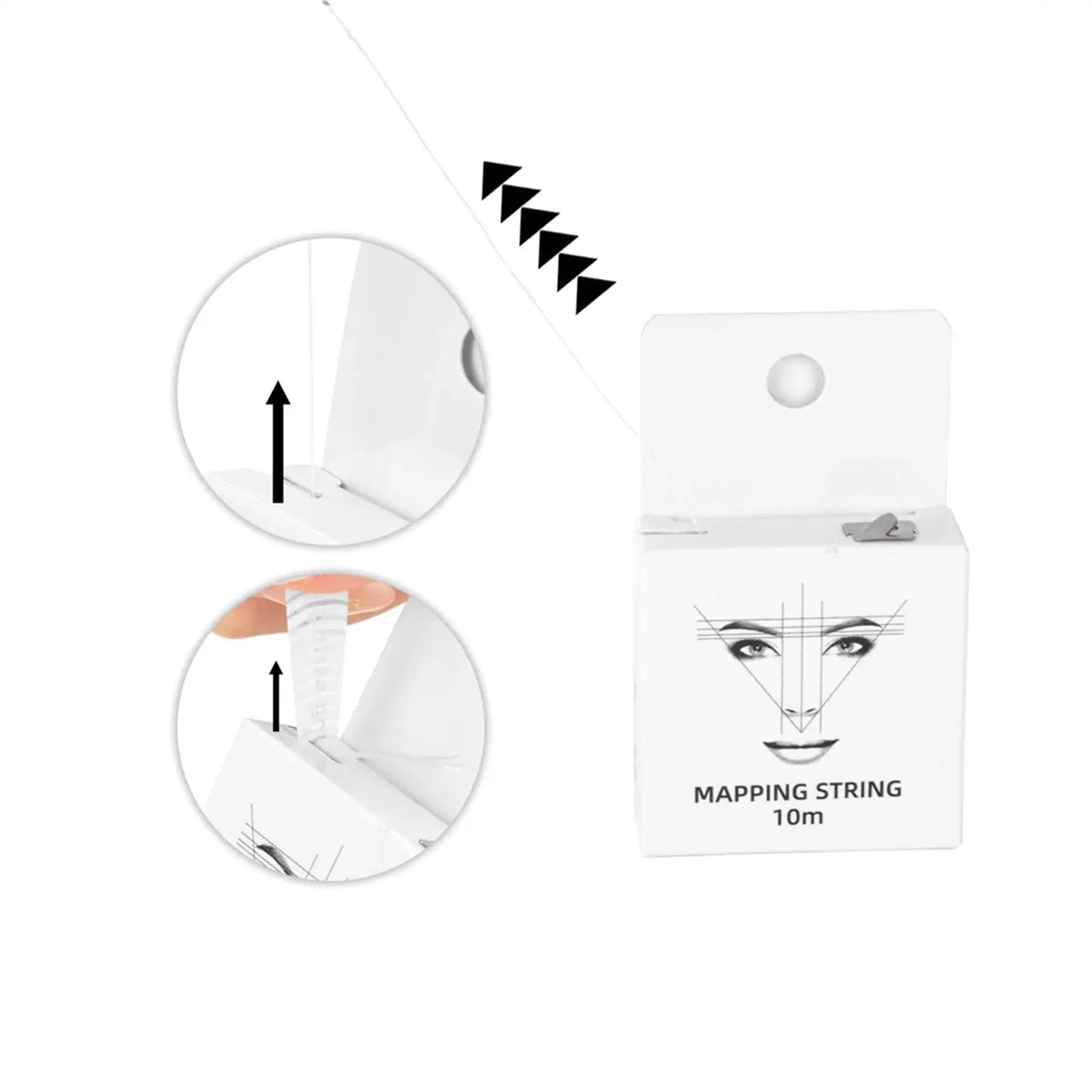 White Pre Inked Eyebrow Mapping String Thread Permanent Makeup Ruler for Eyebrow Design and Tattoo Supplies