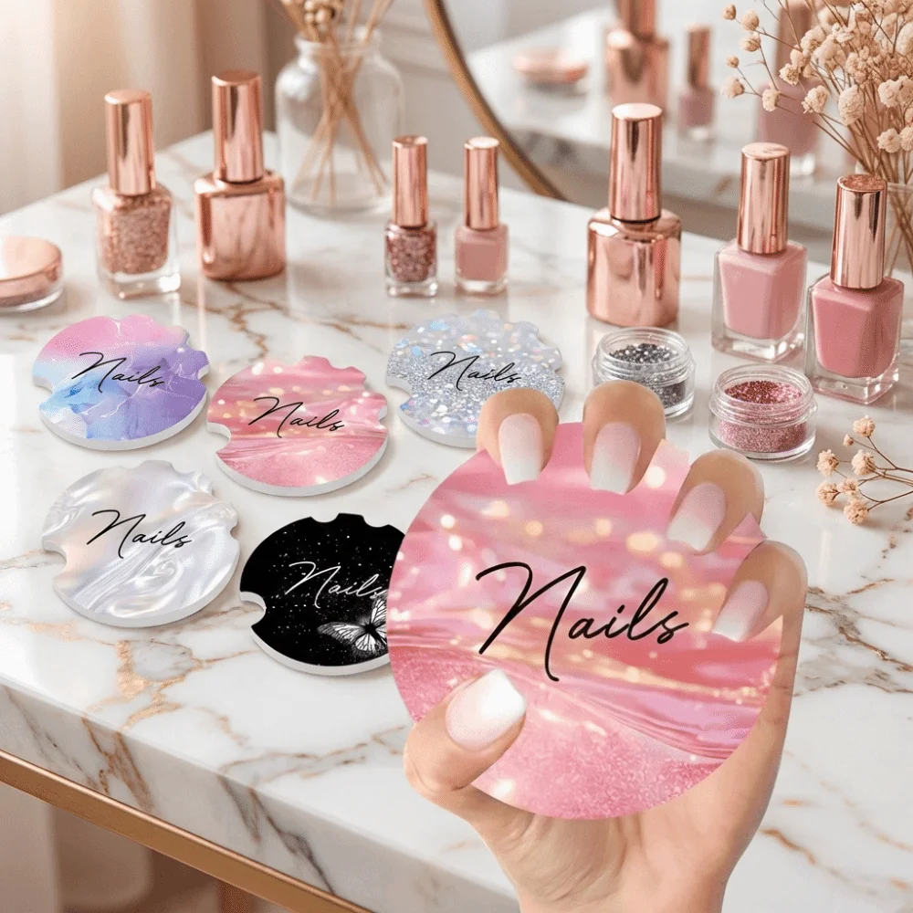 Handmade Nail Art Display Card Acrylic Fashion Nail Art Photography Props Reusable False Nails Selfie Disc Board