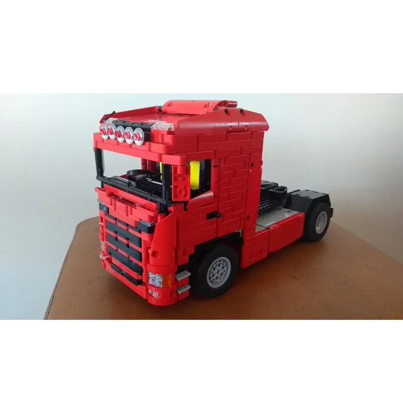 MOC-40702 Red R410 Transport Truck Splicing Assembly Building Block Model • 1725 Parts Kids Birthday Building Blocks Toy Gift