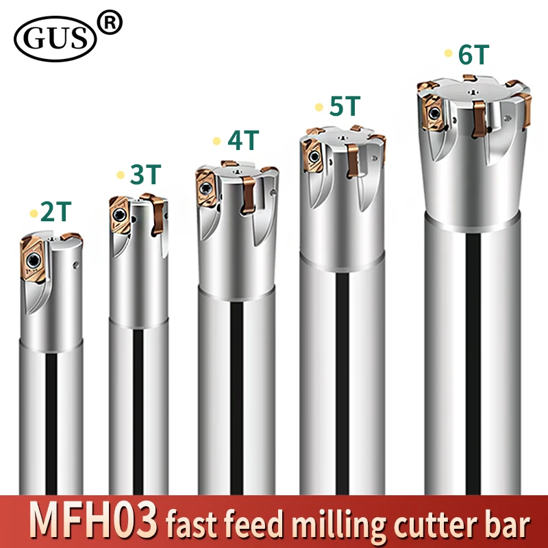 MFH MFH03R MFH03 End Milling Cutter Bar CNC Lathe Fast Feed Double-sided Insert LOGU0303ZER Milling Tool Holder Accessories