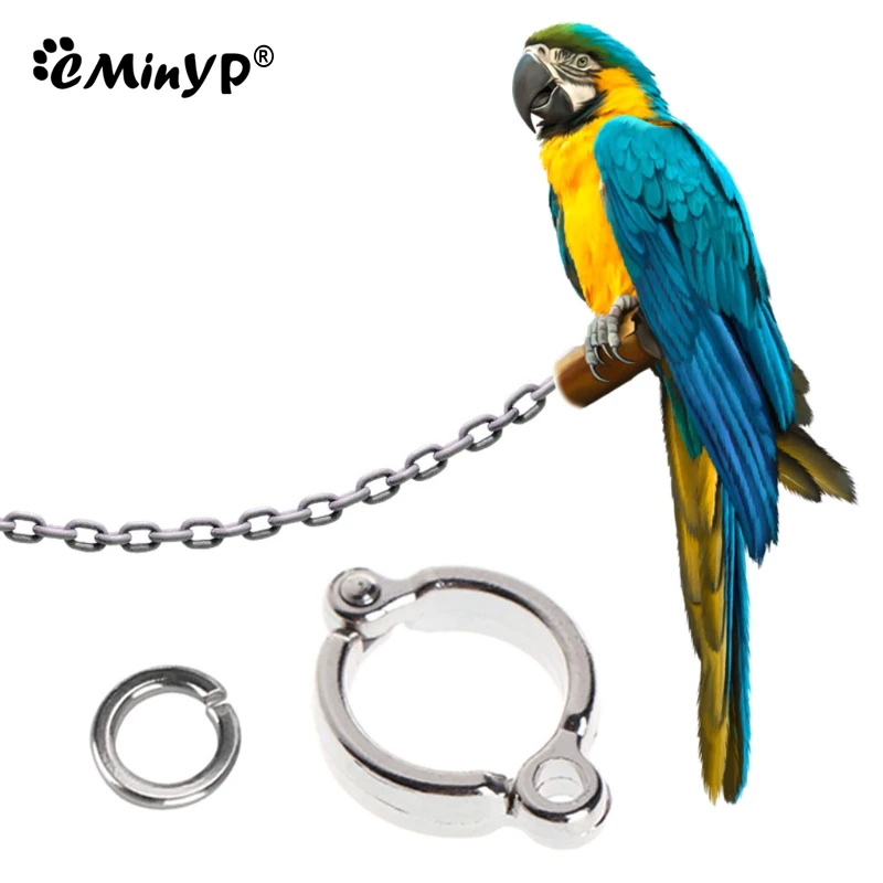 Parrot Foot Rings Metal Pet Bird Leg Rings Outdoor Fly Training Activity Anti-Lost Opening Clip Leash Accessories 0.45 To 1.15CM