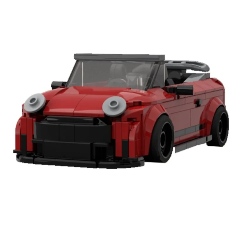 325PCS Mini Convertible Compact Car Model Custom Building Blocks City Vehicle Assembly Hobby Collection Educational Display Gift