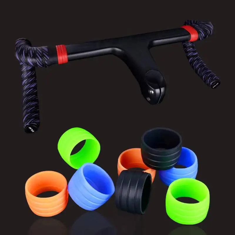 ESLNF Road Bicycle Handlebar Strap Tape Fixing Silicone Anti-Slip Rubber Sleeve Loops High Elastic Handlebar Tape Fixed Ring