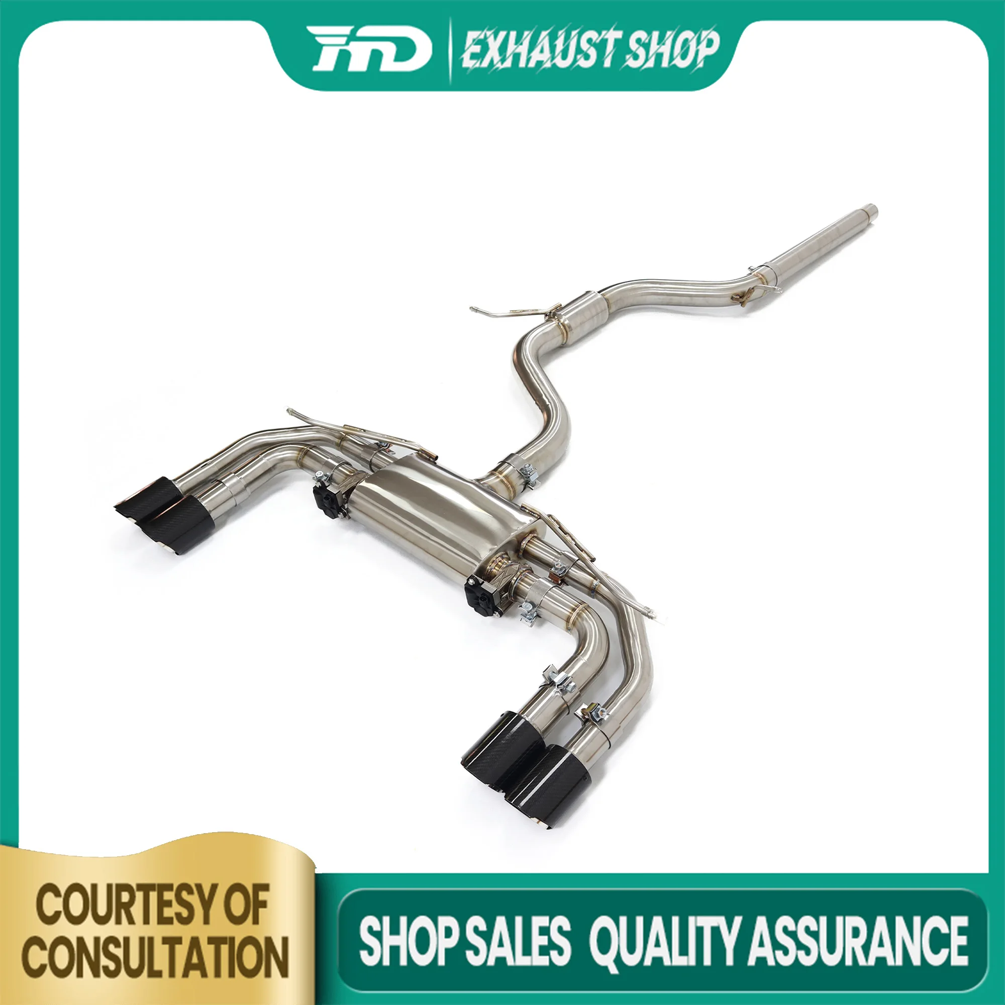 

High Quality Catback For VW GOLF MK7 GTI Stainless Steel Exhaust System Electronic Valve Muffler Tips Racing Pipe HMD
