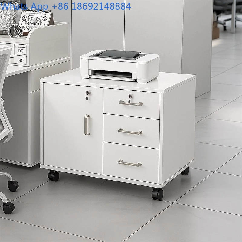 Workstation File Cabinet Office Desk Side Storage Under Desk Organizer Storage Cabinet with Lockable Drawer Storage Rack
