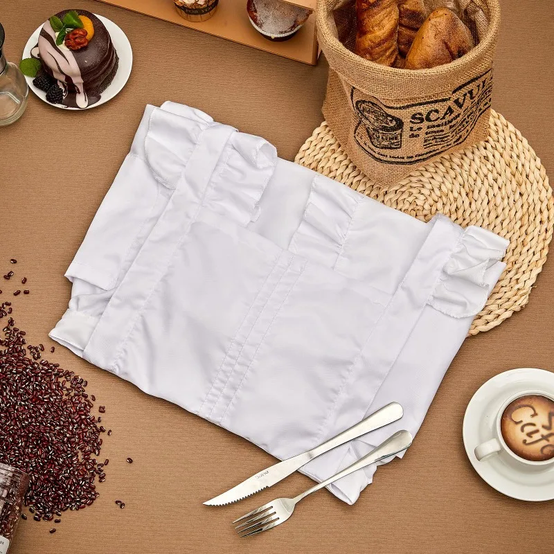 Disfraz de Halloween para hombre y mujer, delantal Retro con volantes, bonito vestido de encaje de estilo japonés, cocina, limpieza, vestido elegante