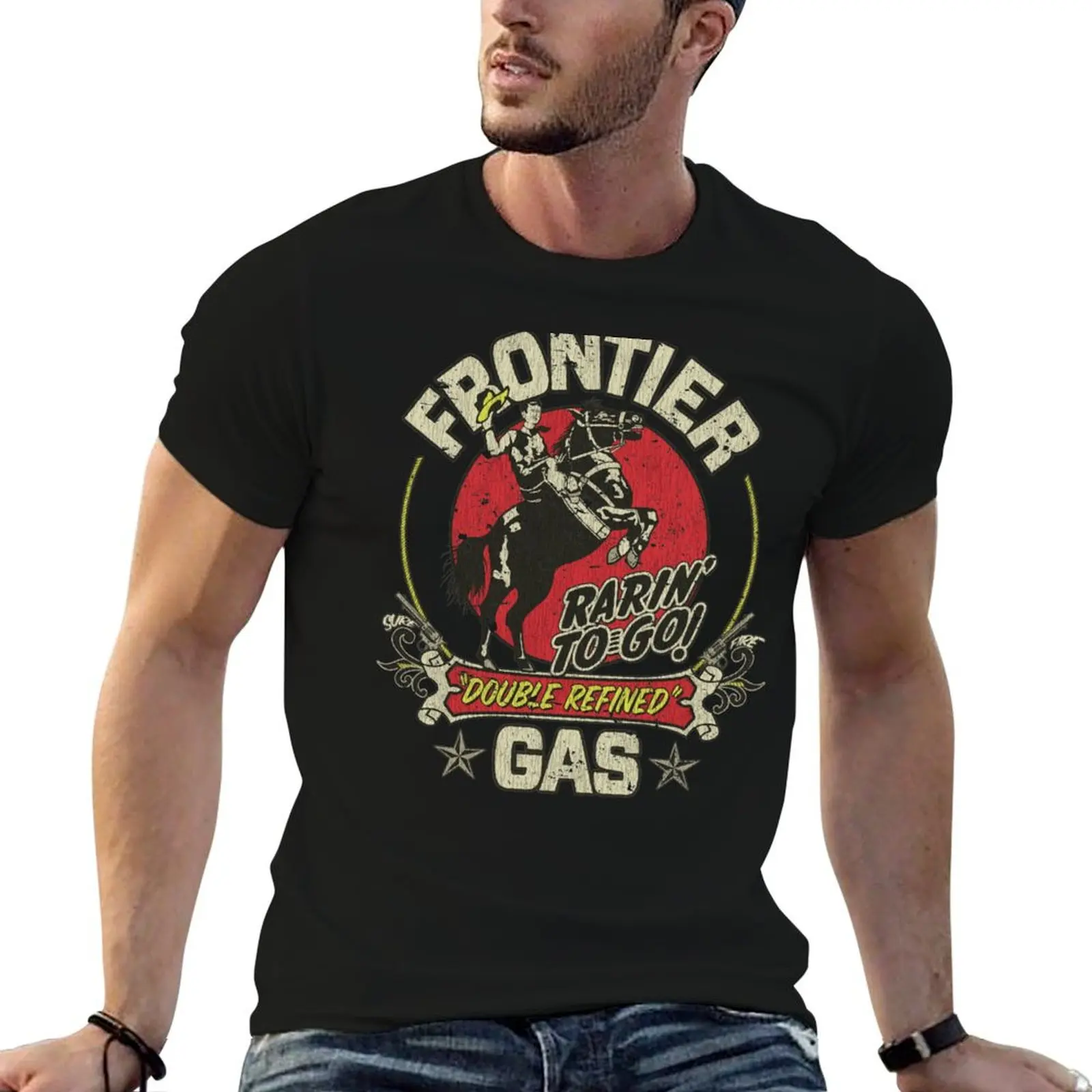 Frontier Gas Vintage T-Shirt Casual Streetwear Short Sleeve Tee