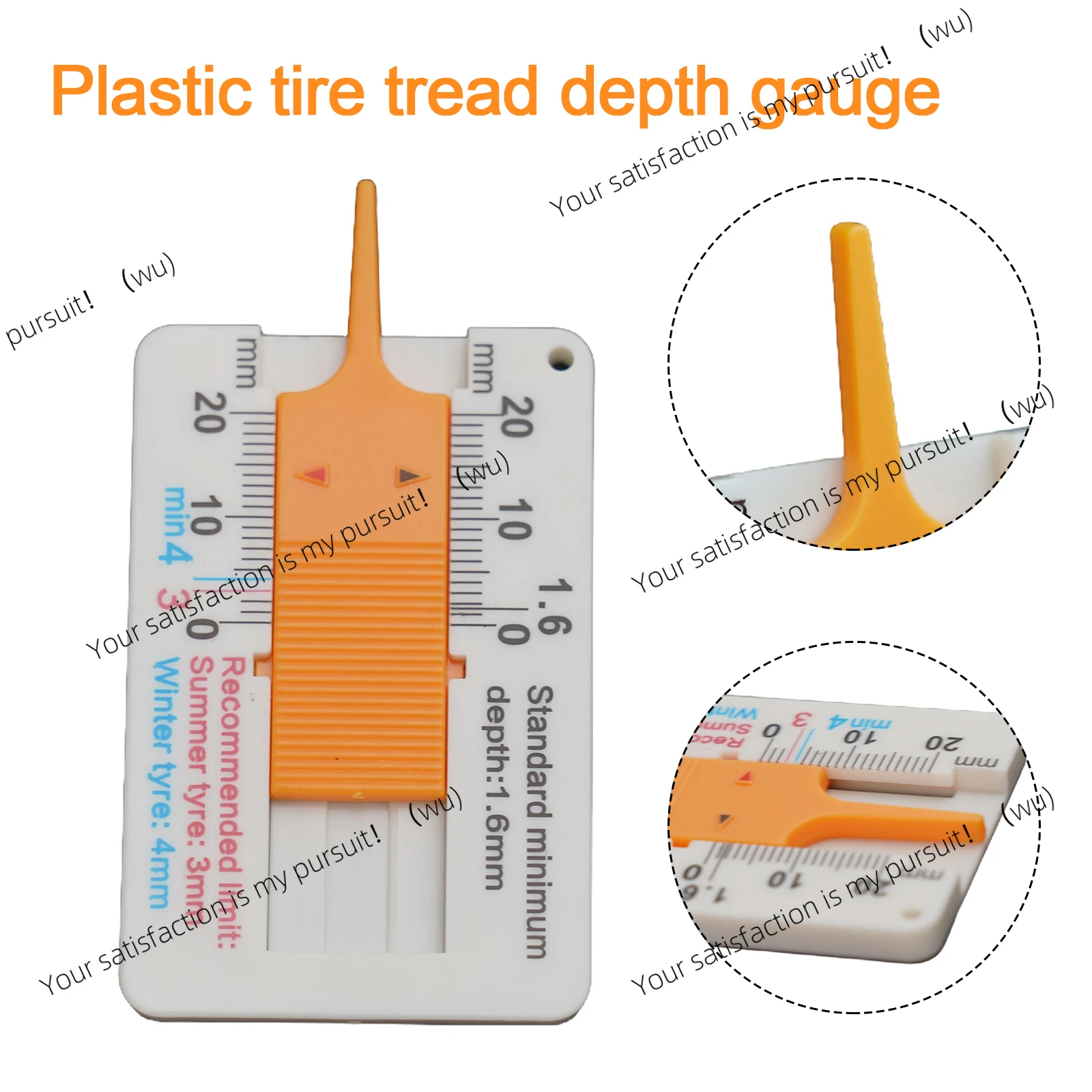 Tyre Tread Depth Depthometer 0-20mm Auto Car Wheel Tread Depthometer Depth Indicator Ruler Plastic Measure Tool
