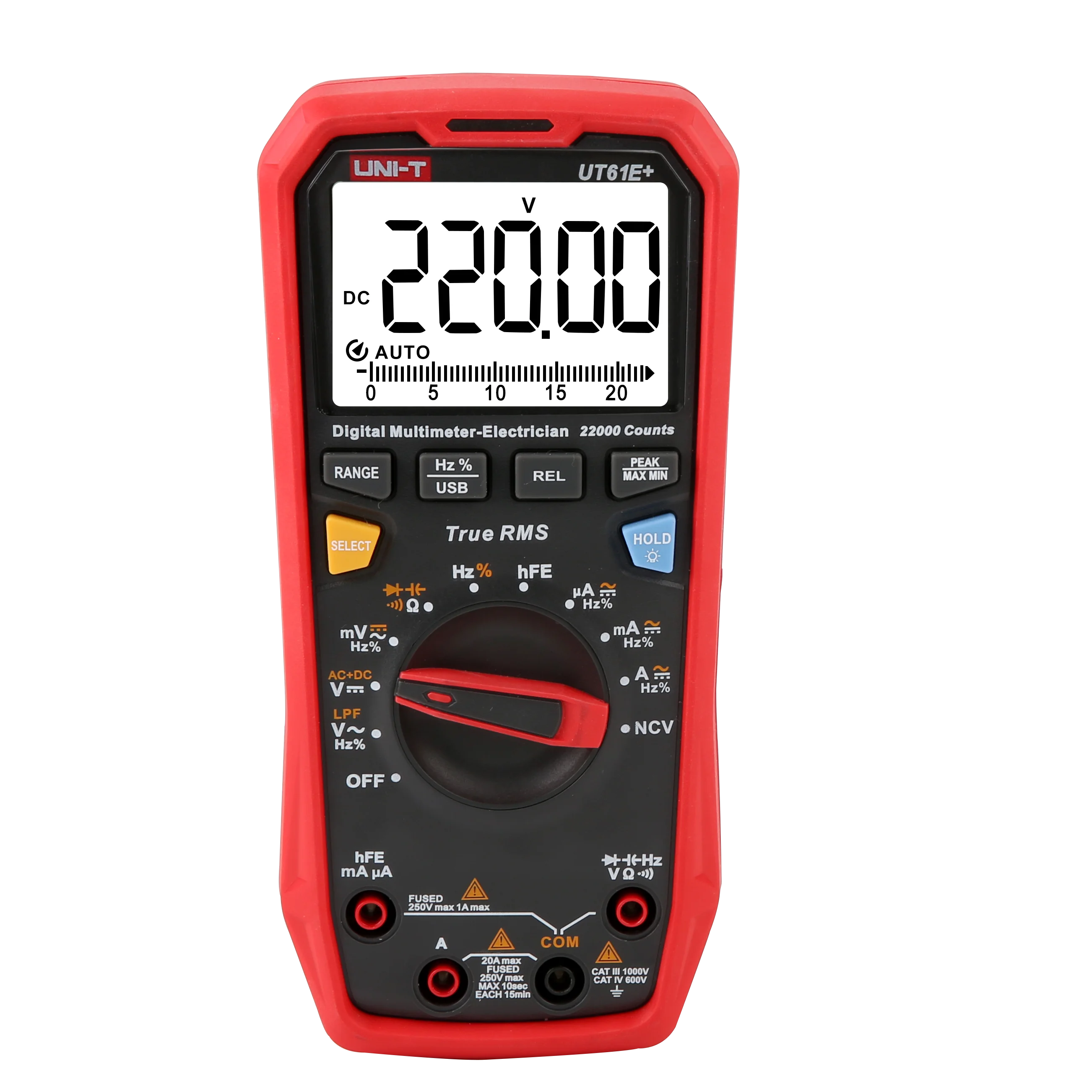UNI-T UT61E 22000 Counts True RMS Digital Multimeter, Auto-Ranging 4.5 Digit Volt Meter with Backlight