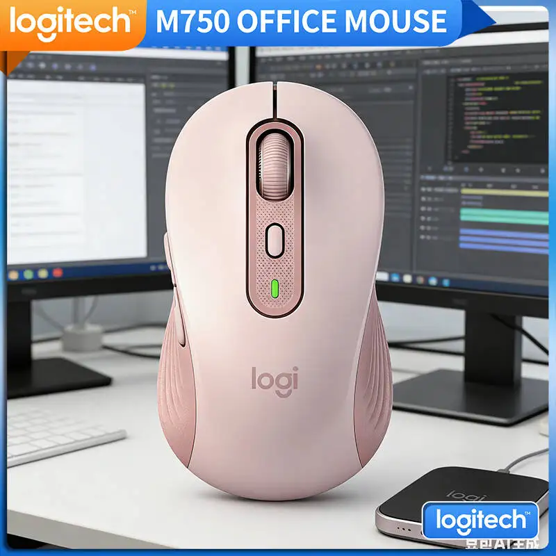 

Мышь Bluetooth M750 — точность 4000 DPI, настраиваемые боковые кнопки, резиновые накладки, 20 месяцев автономной работы, идеально для ежедневной работы