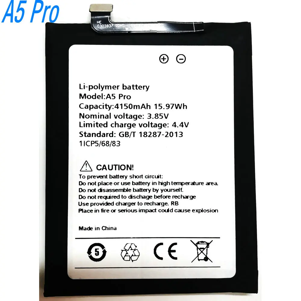 

2025 год, 3,85 В, 4150 мАч UMI Umidigi A5 Pro, сменный литий-ионный полимерный аккумулятор для мобильного телефона 1ICP5/68/83