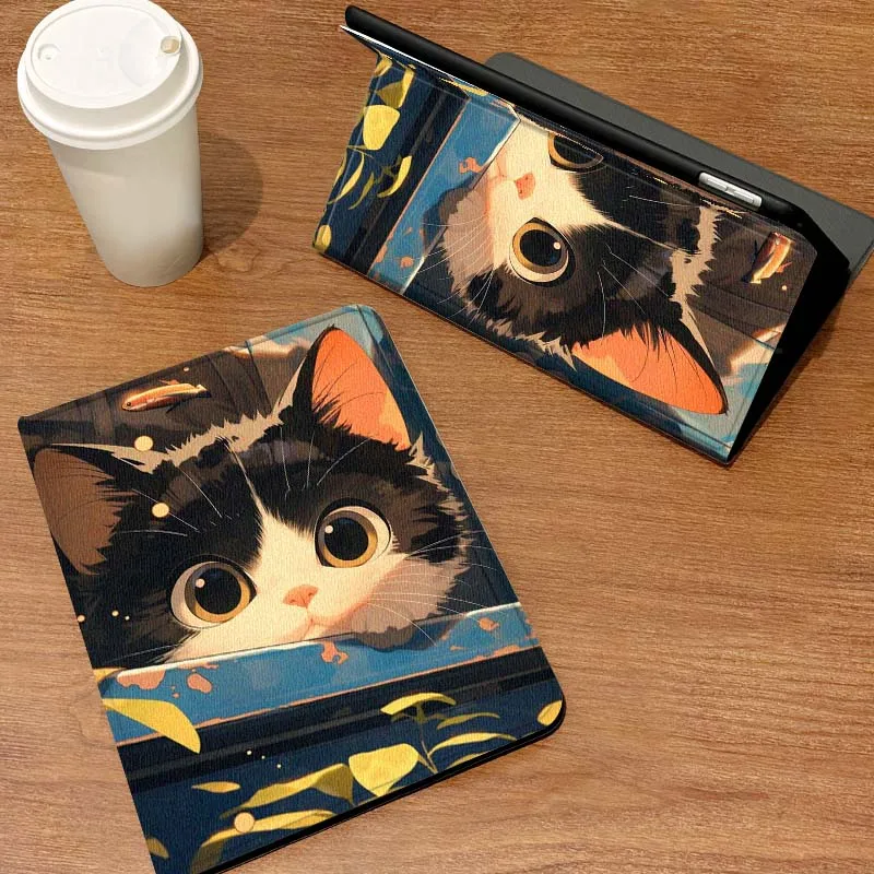 

Cartoon White Cat Flowers Case For Samsung Galaxy Tab S6 S7 S8 S9 S10 S11 FE Plus Lite Tablet