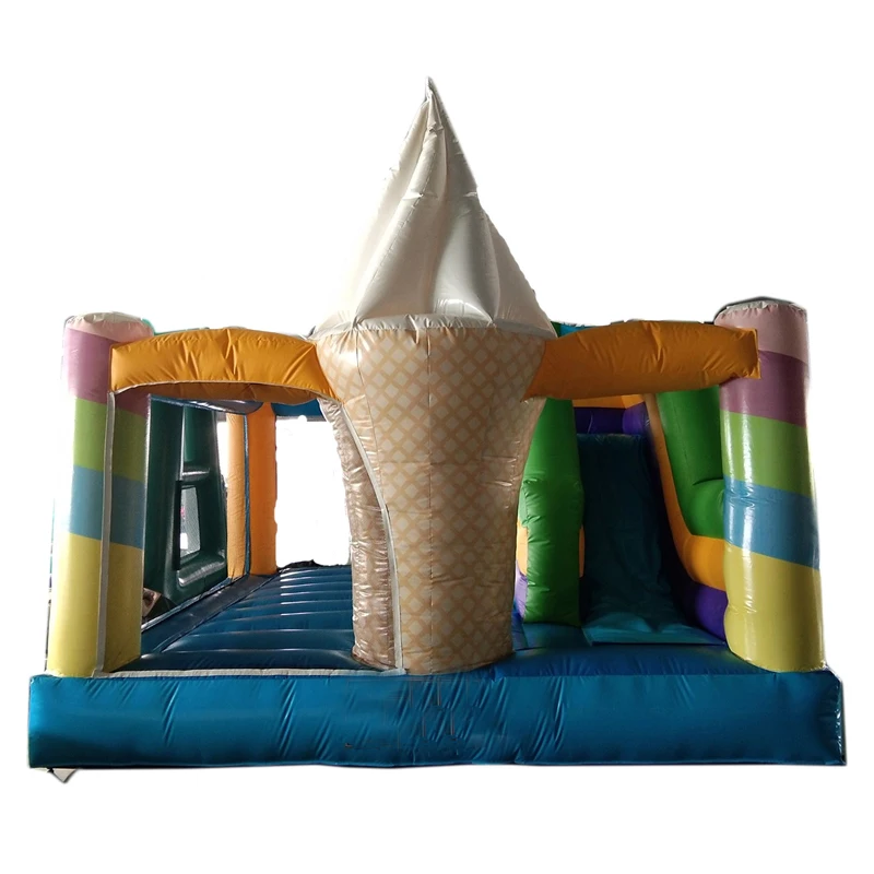 New Design Inflatable Ice Cream Bouncer Castle Mini Bounce Combo Moonwalk Trampoline Children Outdoor Playground with Blower