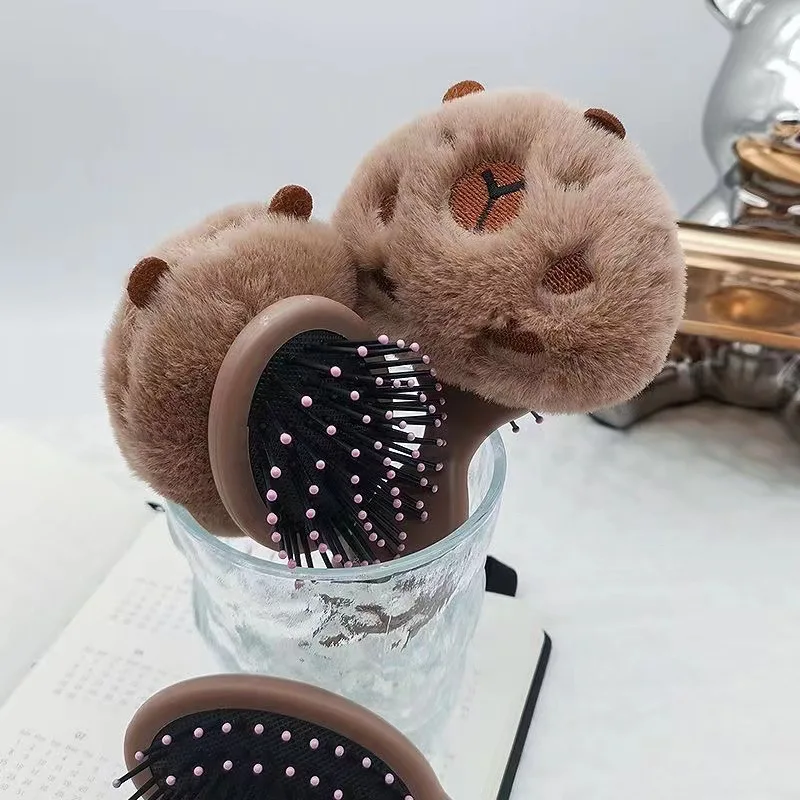 Cartoon Capybara Air Cushion Comb Compact Head Massage Air bag Comb Anti-Static Portable Travel Girl Hair Combs Styling Tool