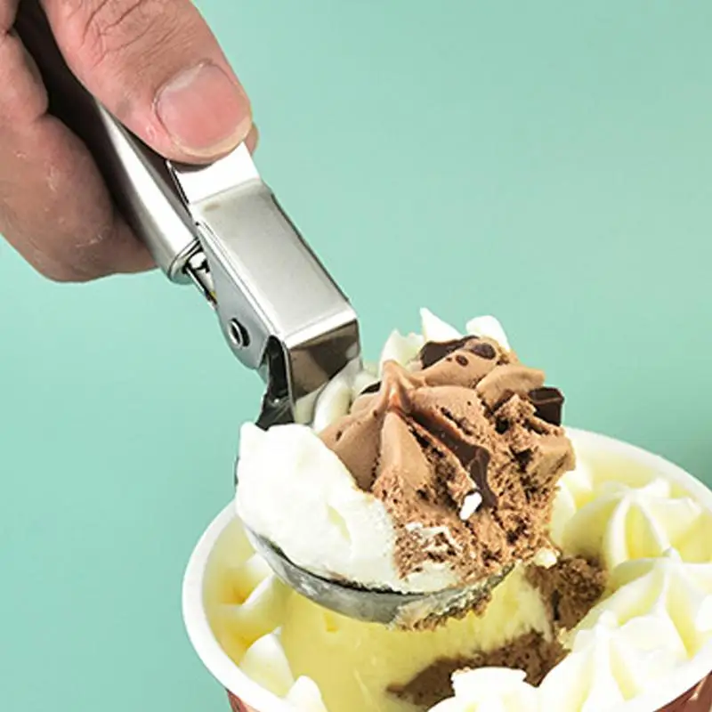 Baller Scoop Stainless Steel Cookie Scoop Cupcake & Ice Cream Scooper With Ergonomic Handle With Thumb Trigger For Precise