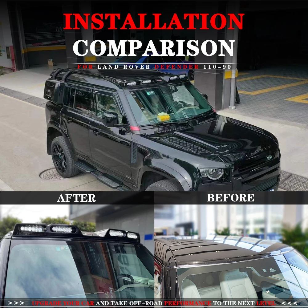 Roof Spotlight Four Eye For LAND ROVER defender 2020 -2025  Front Spoiler LED Spotlight Headlight Roof Light Bar